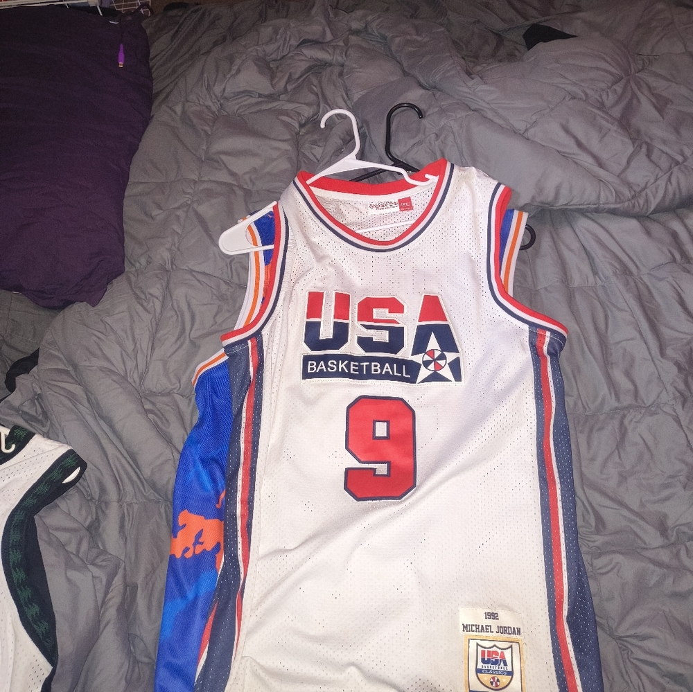 Mitchell & Ness USA Basketball Jersey - White, Blue, and Red
